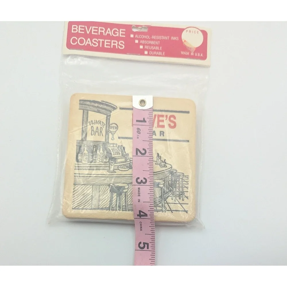 Vintage Maude Corp Daves Bar Beverage Coasters Absorbent Reusable‎ Made in USA